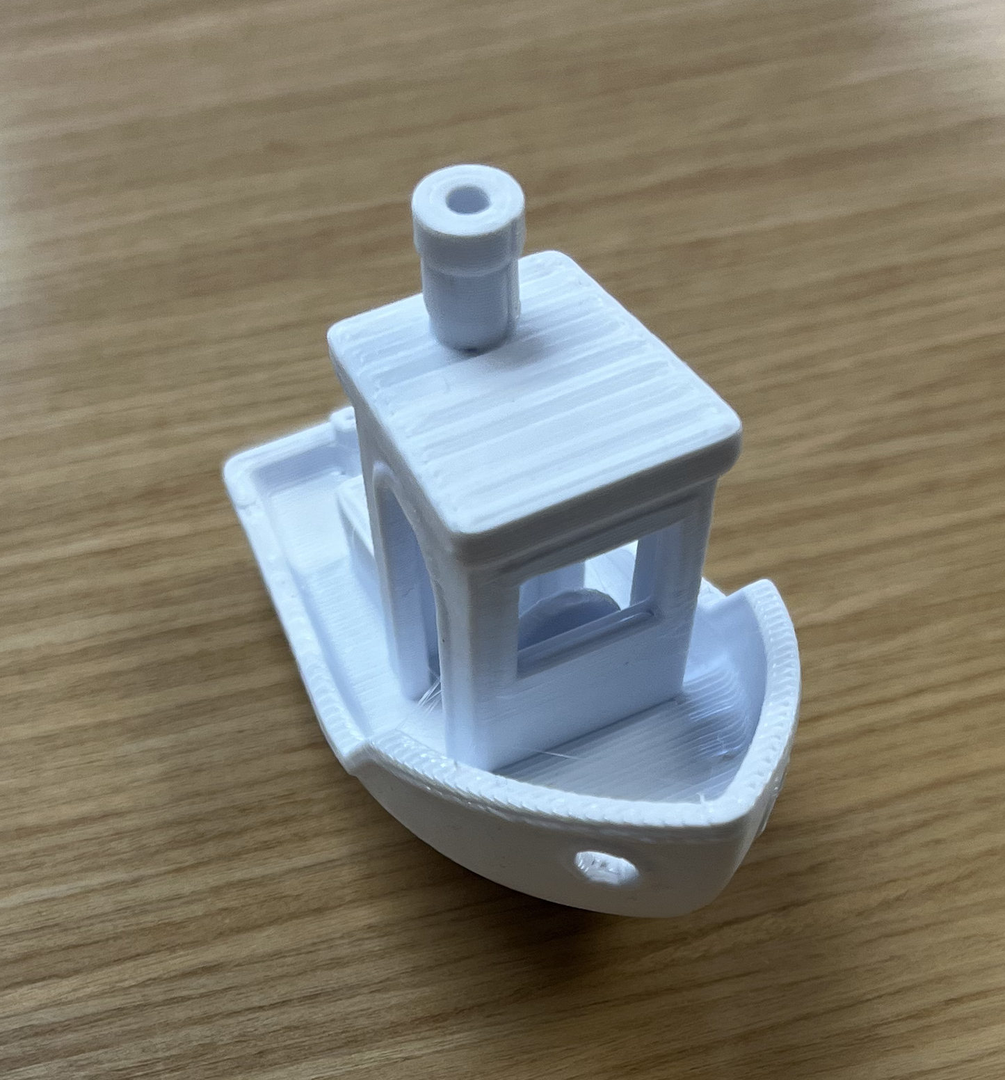 3D printed white boat model